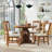 5-Piece Retro Functional Dining Set, 1 Extendable Table with a 16-inch Leaf(Walnut)-2019723932