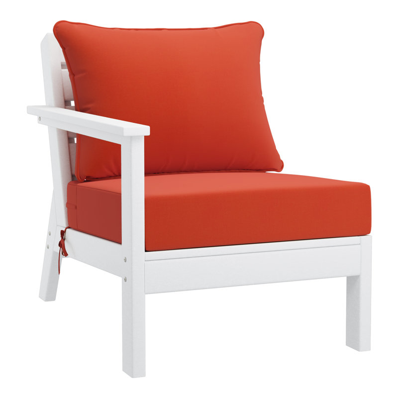 Ensemble de conversation à assise profonde 6 pièces, Blanc / Blanc, Orange