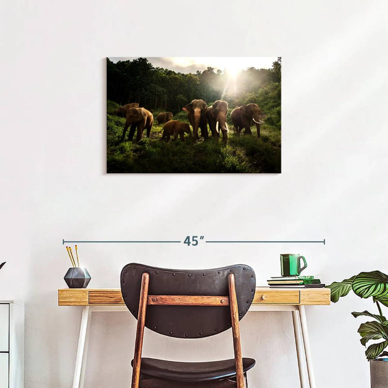 Brampt Asian Elephant Herd, 20" H x 30" W