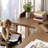 Nut-brown L-Shaped Solid Wood Writing desk-872016919-872016905