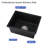 17.71"L Single Bowl Granite Kitchen Sink