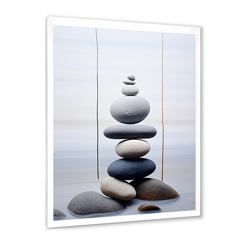 «Leneve Beach Harmonic Balance I», reproduction sur toile, Cadre photo blanc, H 44 po x l 34 po x P 1,5 po