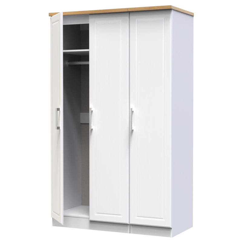 Aalysia Manufactured Wood Wardrobe, White Ash/Modern Oak