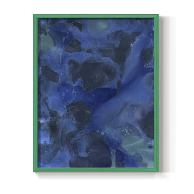 «Cobalt Galaxy II», reproduction encadrée - bois massif, H 21 po x l 17 po, Vert