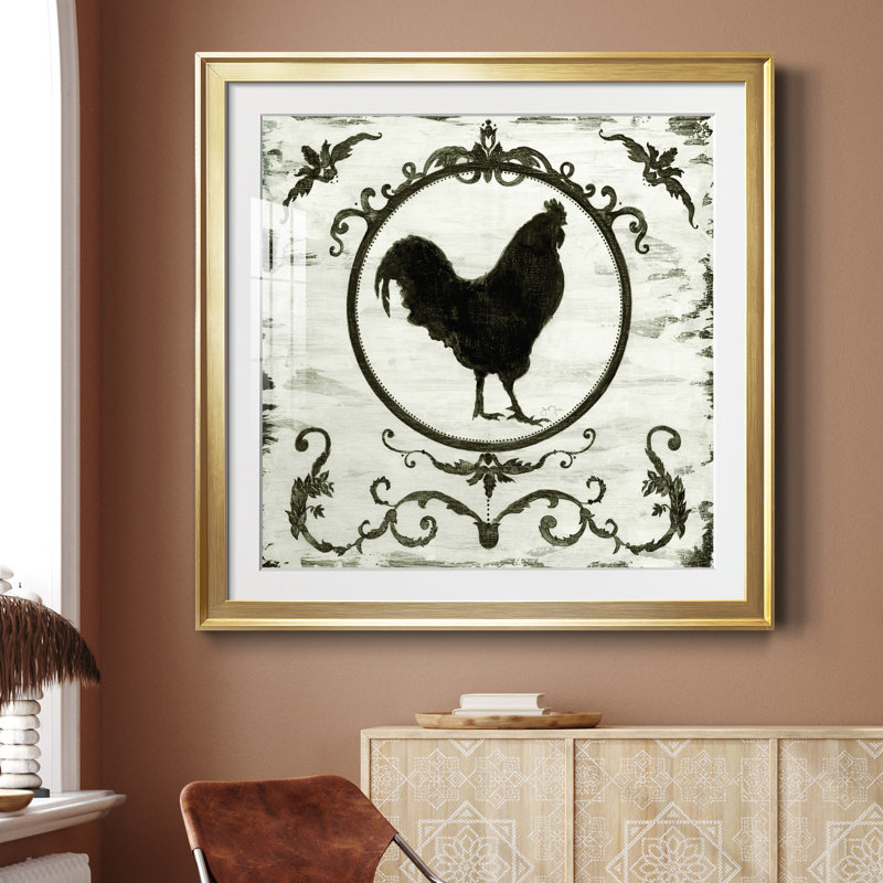 Berkshire Rooster - cadre photo, impression, Papier encadré doré, H 34,5 po x l 34,5 po x P 1,5 po
