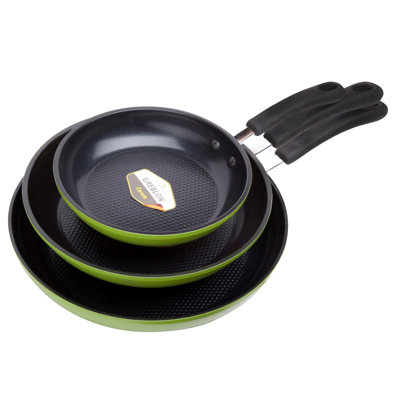 Green Earth Frying Pan 3-Piece Set (8", 10", 12") – 100% PTFE-Free German-Made Coating