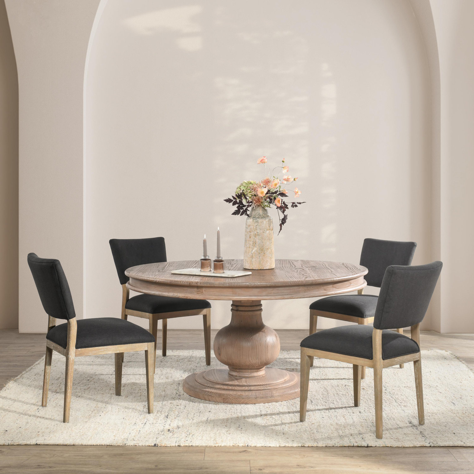 Dadeville 60'' Round Dining Table, Rustic Taupe