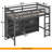Loft Bed With 8 Open Storage Shelves And Built-In Ladder