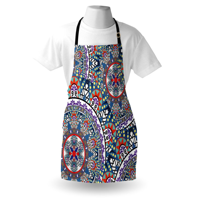 Multicolore, tablier East Urban Home, unisexe, floral circulaire, taille adulte