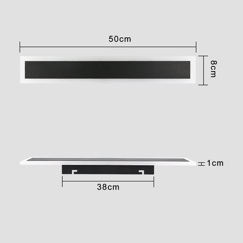 Aarti Black Outdoor Cellar Light, 8cm H x 50cmW x 1cm D, 10W