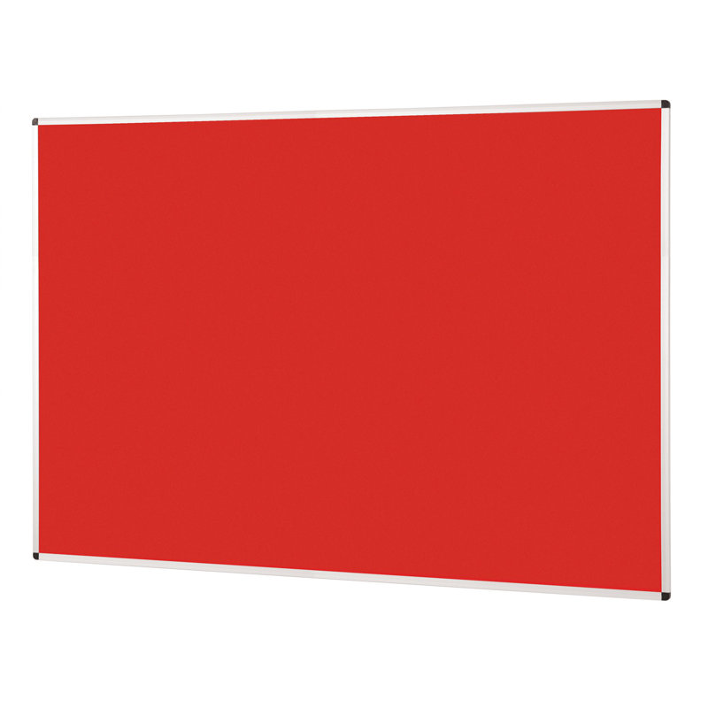 Wall Mounted Bulletin Board, 90 cm H x 120 cm W, Red