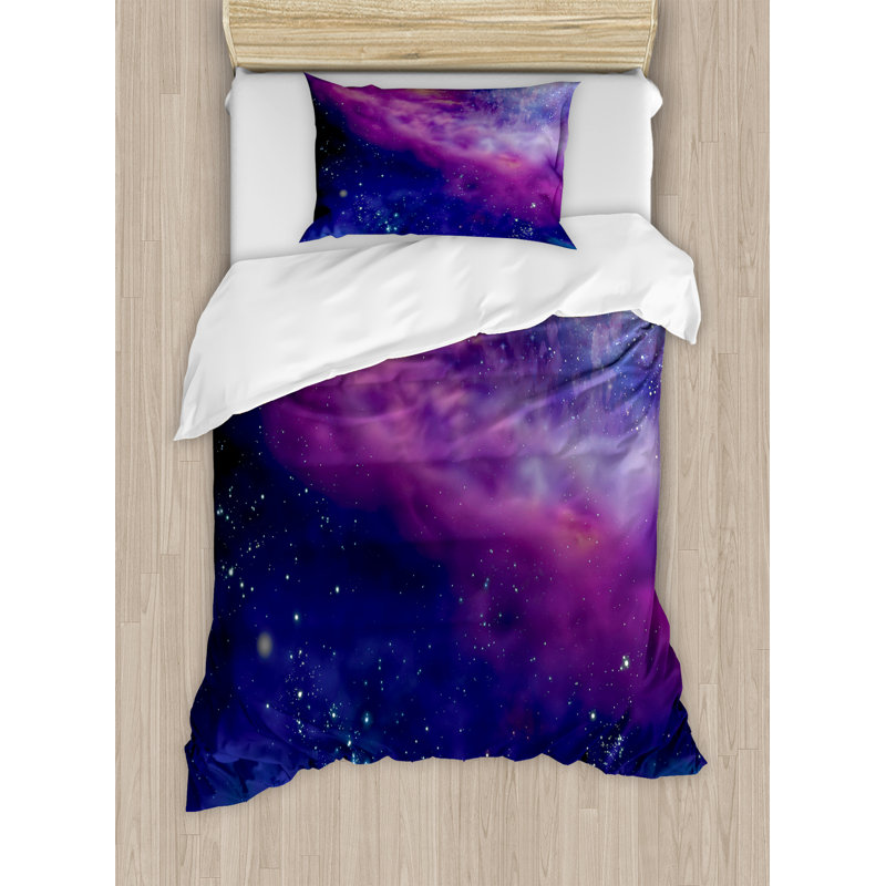 Outer Space Glam Polyester Abstract Duvet Cover, Twin