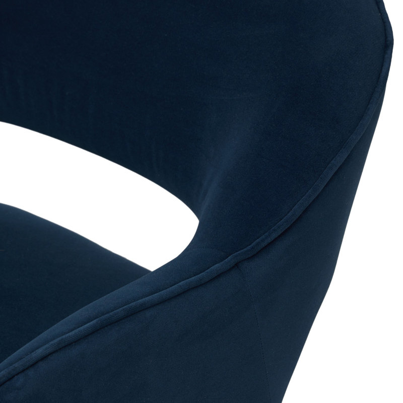 BLYTHE Swivel Armchair, Crypton Henry Navy Polyester