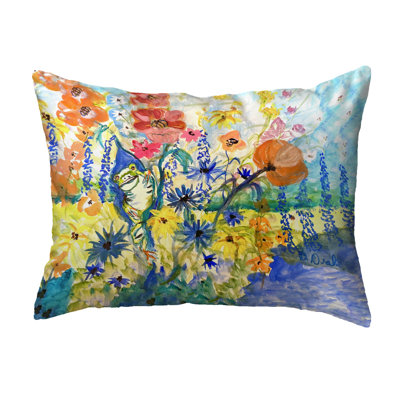 Floral Outdoor Reversible Throw Pillow
