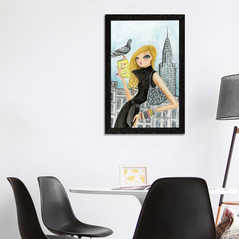 NYC Visitor's Guide by Bella Pilar - Painting on Canvas, Black Floater Framed, 101.6 cm H x 66.04 cm W
