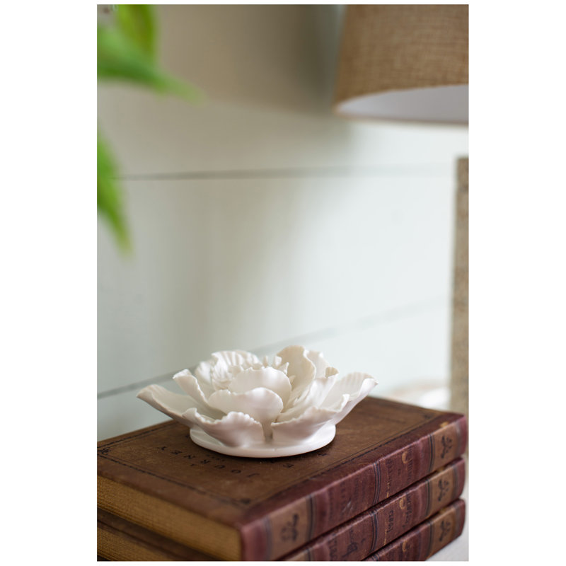 Décoration murale en céramique crème faite à la main D5.1X2.2 ", 2 pièces