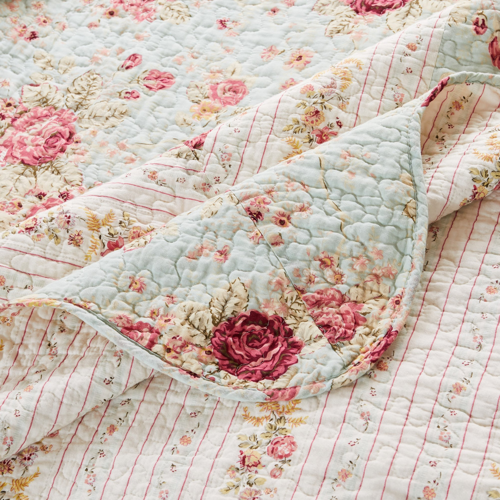 Antique Cotton Throw Blanket, Blue