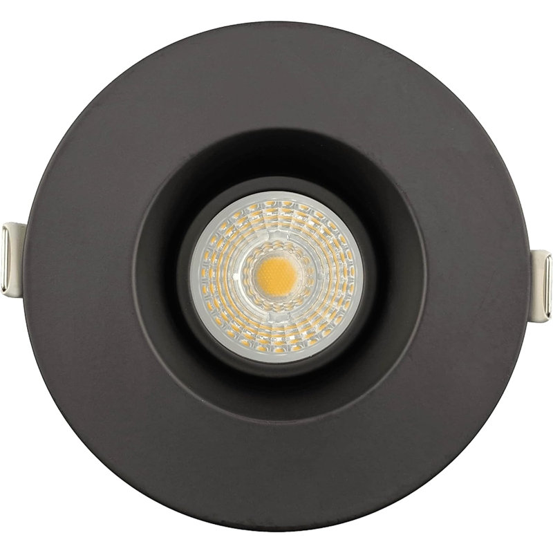 Luminaire à cardan rond 3 po 11 W à 1050 lumens Perlglow, Noir