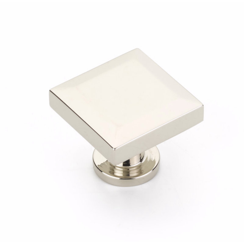 Heathrow Square Knob, Polished Nickel