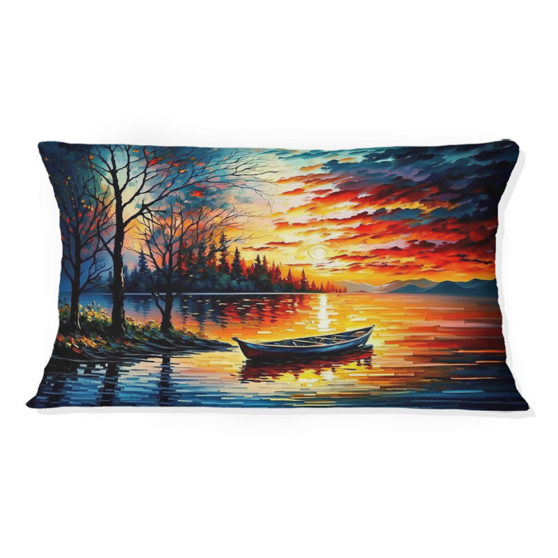 Coussin Canoe On The Lake In The Fall - Coastal Boat