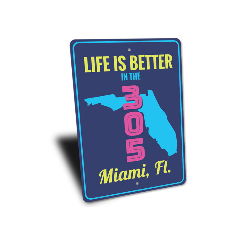Plaque en aluminium Miami, H 14 po x l 10 po x P 0,04 po