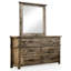 Commode 2 tiroirs et miroir 2 pièces Devender