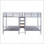 Lit superposé simple au-dessus de simple et triple en métal avec tablettes de rangement et escalier, argent, peu encombrant et durable