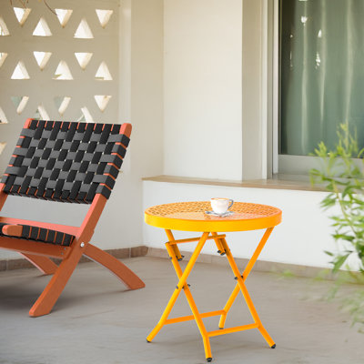 17.7 In. Round Patio Folding Side Table