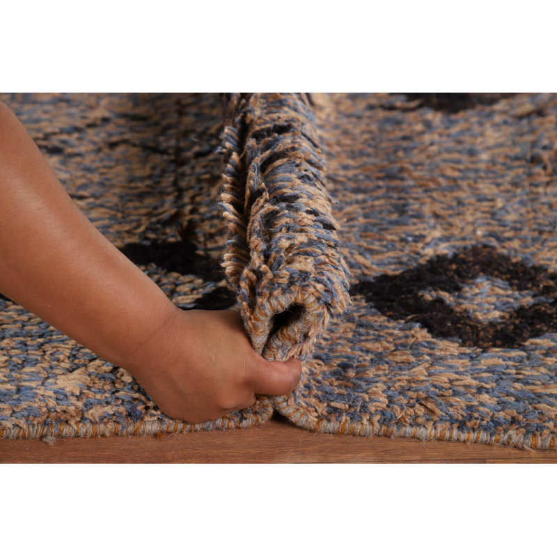 Tapis oriental géométrique en laine marocain 7 x 11