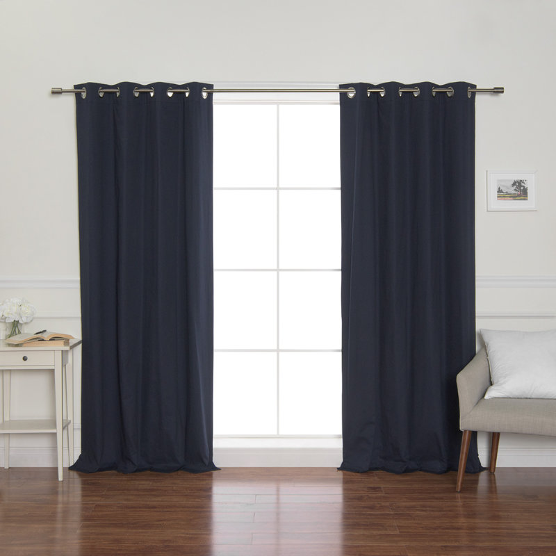 Hocking Cotton Blend Blackout Curtain Panel Pair, Navy, 52" W X 84" L