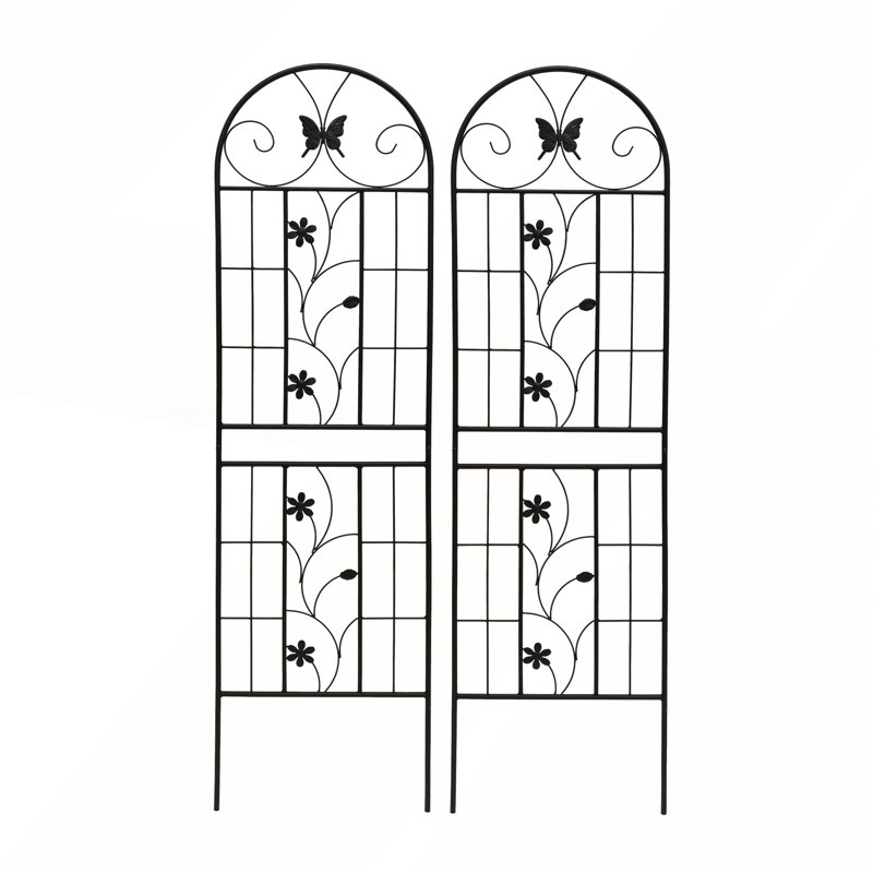 Ensemble de 2 treillis de jardin antirouille en métal 19,7 po, H 71 po x l 19,7 po x P 1 po