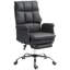 Fauteuil de bureau ergonomique en cuir de polyuréthane avec repose-pieds, fauteuil inclinable et pivotant HOMcom, noir