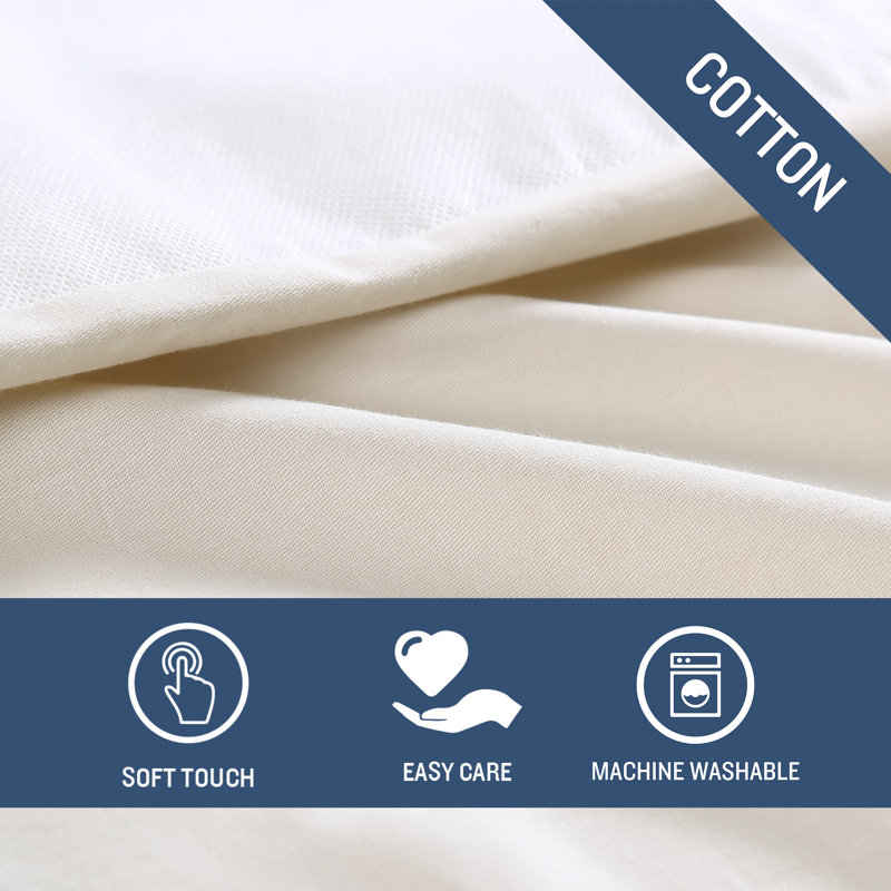 Beige Cotton King Split Corner Bed Skirt