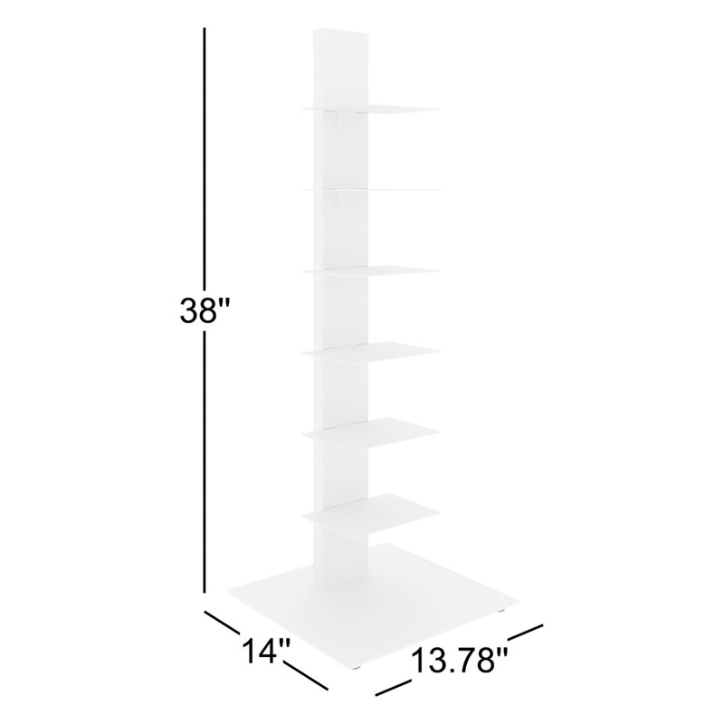 Ajax Steel Ladder Bookcase, White