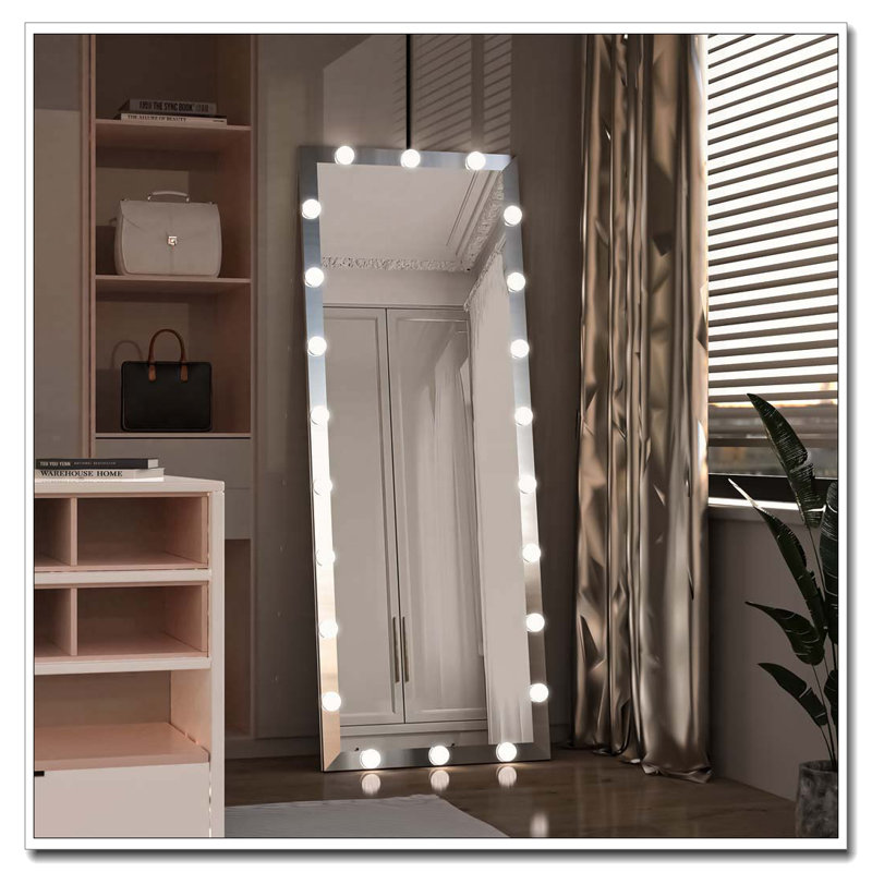 63-Inch Full Length Mirror with Lights, 3 Color Modes & Touch Control, Black