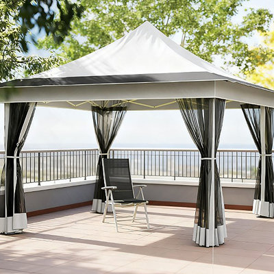 Tente escamotable, auvent avec filet en filet, avec sac de transport, pour jardin, patio