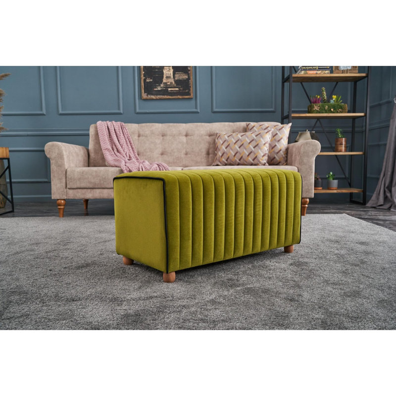 Repose-pieds rembourré rectangulaire Tekas Laylanii, Vert