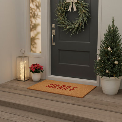 Paillasson rouge moderne Merry 17 po x 29 po