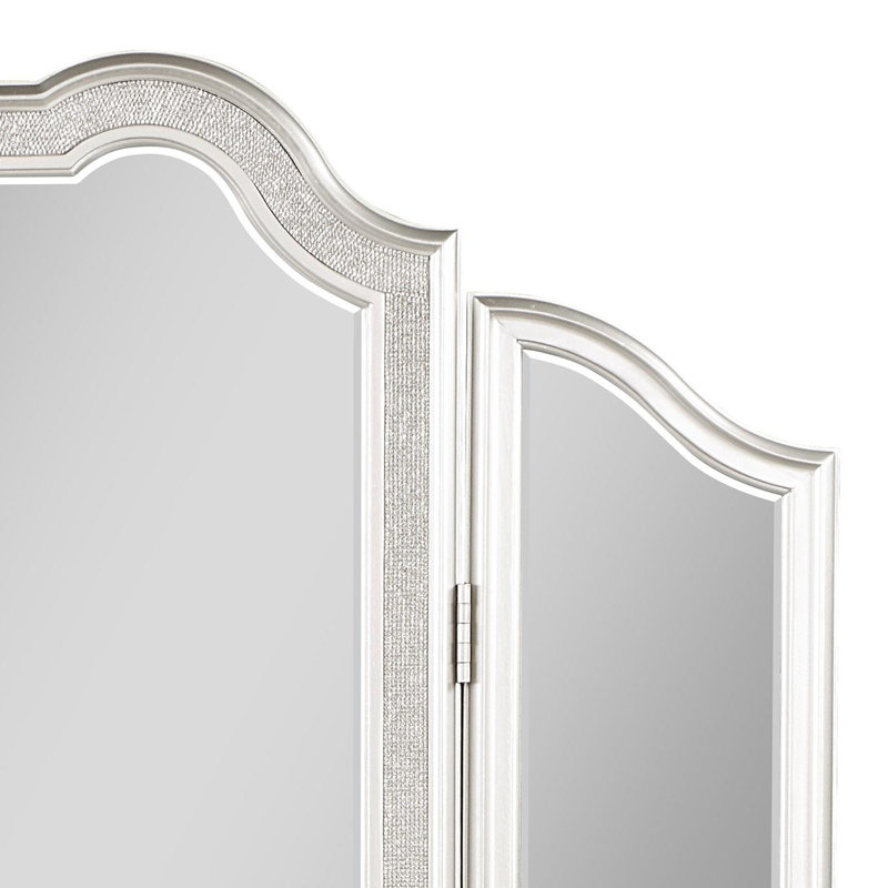 Miroir de salle de bain à trois volets chêne argenté
