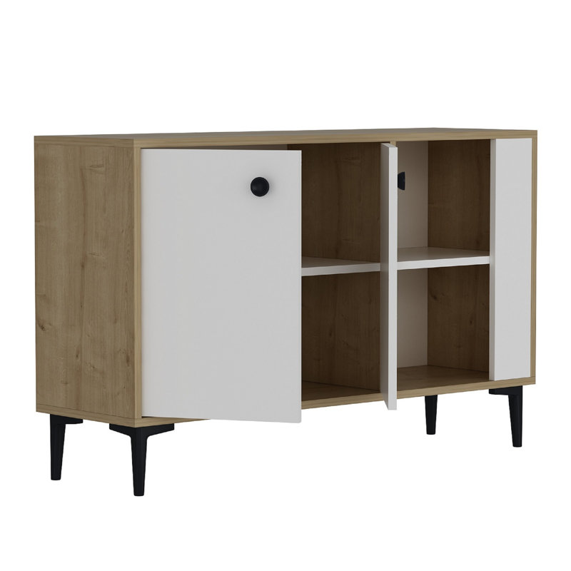 Elegant Console Table, Sapphire Oak & White, 47.2 x 29.5 x 13.8 inches | 100% Melamine Coated Particle Board, Thickness: 0.7 inches | Stylish & Functional for Living Room, Entryway, or Home Office Decor