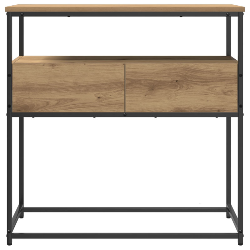Console avec tiroir vidaXL chêne artisanal 29,53 po x 15,75 po x 29,53 po, Chêne artisanal