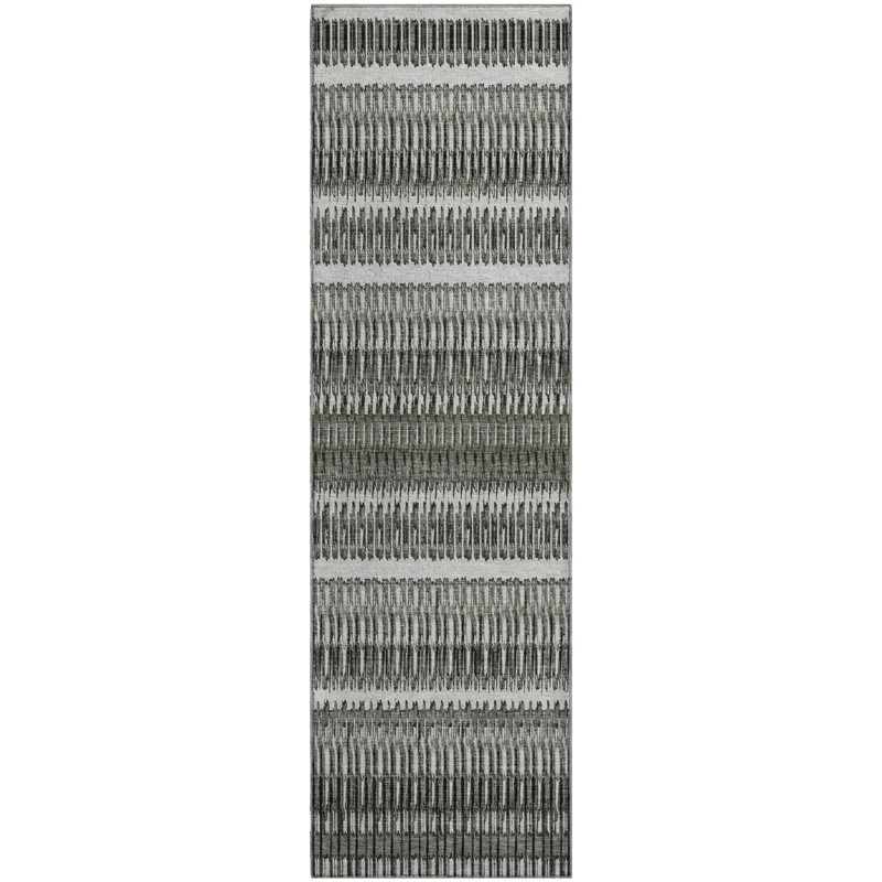 Premium Machine Washable Cerrito AMF589 Gray Runner Rug, Runner 2'3" x 7'6"