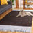 Exley Hand Woven Leather/Cotton Solid Color Rug in Grey/Dark Brown-1611442322