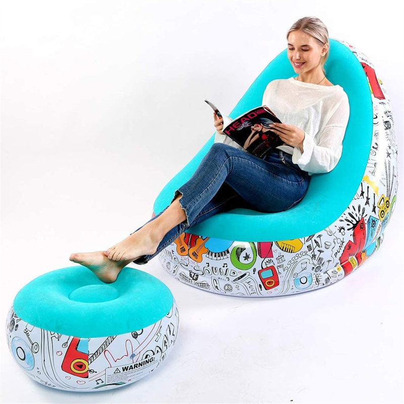 Chaise longue Cilla, Bleu macaron
