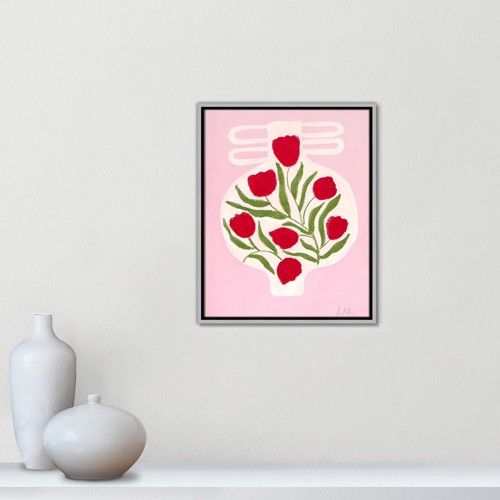 Vase No. 02 Print by Camilla Bergqvist, 21.5" H x 17.5" W, Silver