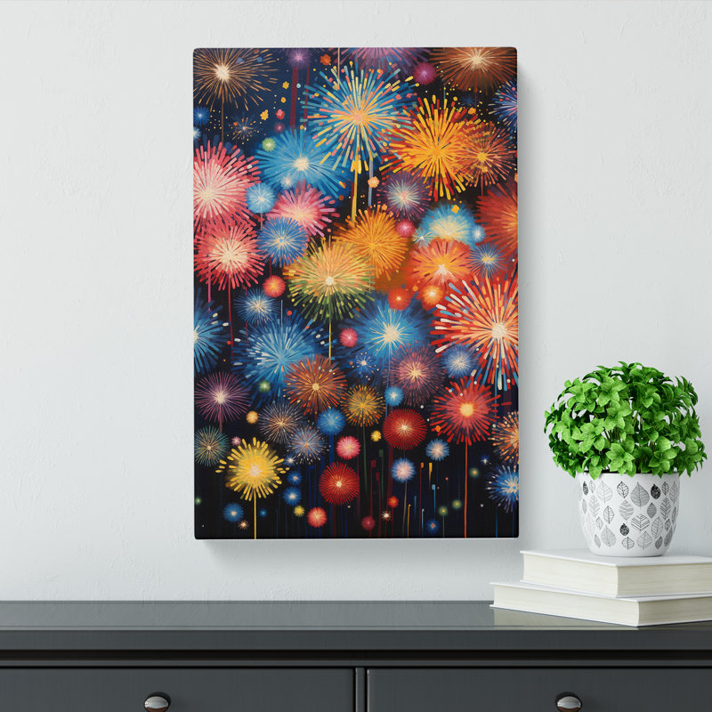 Fireworks Informel - Wrapped Canvas, 60cm H x 40cm W x 3cm D
