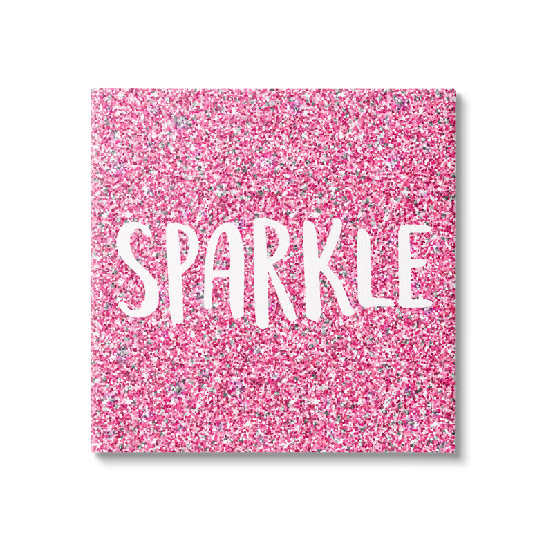 Impression sur toile Au-640-Canvas Glam Pink Sparkle, H 17 po x l 17 po x P 1,5 po