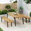 Banc en bois moderne de 2 pièces, l 63 po x P 14,75 po, H 17,75 po