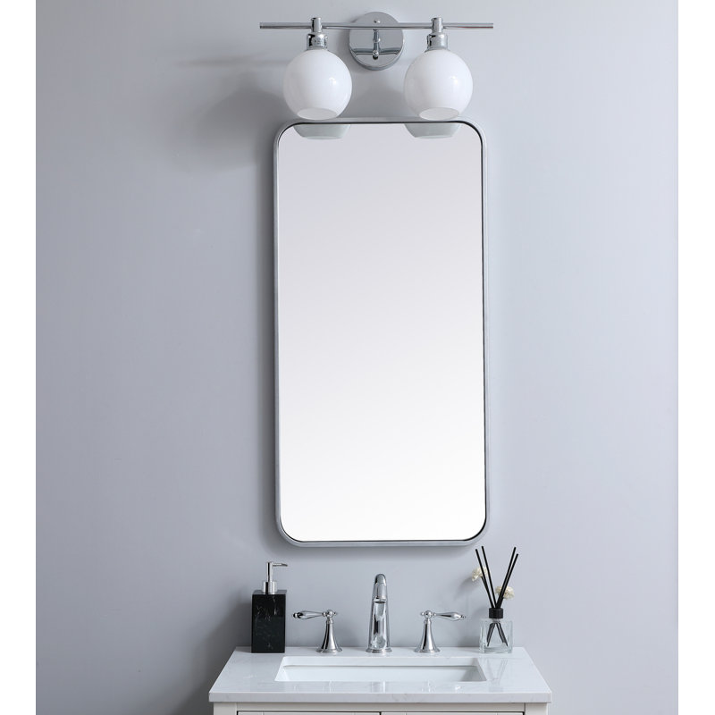 Miroir mural Sabine, Argent, 36 po x 18 po