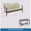 2-Piece Wicker Patio Conversation Set With Beige Cushions & Coffee Table-1207498024